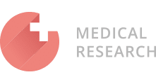 A red cross and the words medical research